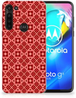 B2Ctelecom GSM Hoesje Motorola Moto G8 Power Hoesje met Tekst Batik Red