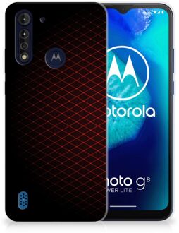 B2Ctelecom GSM Hoesje Motorola Moto G8 Power Lite Backcase TPU Siliconen Hoesje Geruit Rood