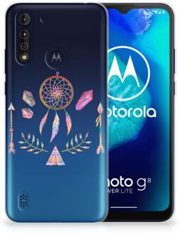 B2Ctelecom GSM Hoesje Motorola Moto G8 Power Lite Bumper Hoesje Doorzichtig Boho Dreamcatcher