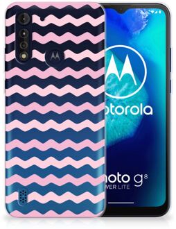 B2Ctelecom GSM Hoesje Motorola Moto G8 Power Lite Bumper Hoesje Waves Roze