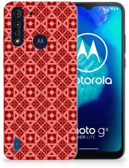 B2Ctelecom GSM Hoesje Motorola Moto G8 Power Lite Hoesje met Tekst Batik Red