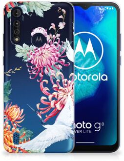 B2Ctelecom GSM Hoesje Motorola Moto G8 Power Lite Smartphonehoesje Customize Bird Flowers