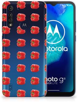 B2Ctelecom GSM Hoesje Motorola Moto G8 Power Lite Smartphonehoesje Transparant Paprika Red