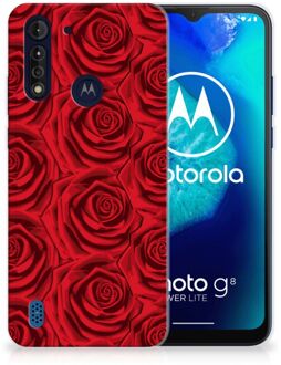 B2Ctelecom GSM Hoesje Motorola Moto G8 Power Lite TPU Bumper Red Roses