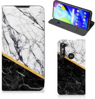 B2Ctelecom GSM Hoesje Motorola Moto G8 Power Mobiel Case Marble White Black