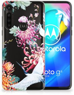 B2Ctelecom GSM Hoesje Motorola Moto G8 Power Smartphonehoesje Customize Bird Flowers