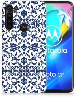 B2Ctelecom GSM Hoesje Motorola Moto G8 Power Trendy Telefoonhoesjes Flower Blue