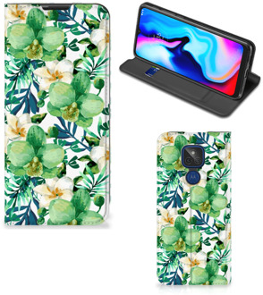 B2Ctelecom GSM Hoesje Motorola Moto G9 Play Bookcase Cover Orchidee Groen