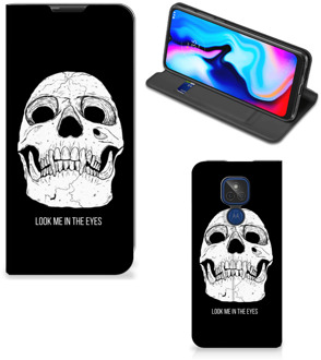 B2Ctelecom GSM Hoesje Motorola Moto G9 Play Bookcase Skull Eyes