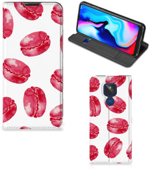 B2Ctelecom GSM Hoesje Motorola Moto G9 Play Fotohoesje ontwerpen Pink Macarons