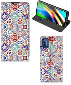 B2Ctelecom GSM Hoesje Motorola Moto G9 Plus Book Case met foto Tegels Kleur