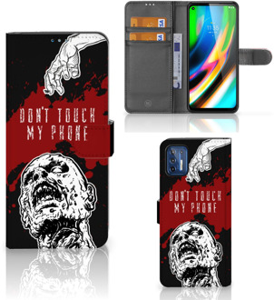 B2Ctelecom GSM Hoesje Motorola Moto G9 Plus Book Case met Pasjeshouder Zombie Blood