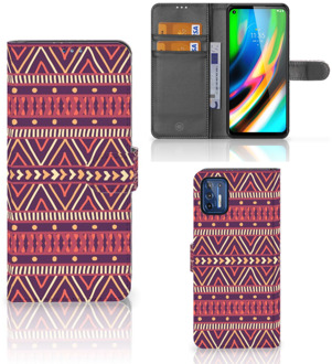 B2Ctelecom GSM Hoesje Motorola Moto G9 Plus Bookcase Aztec Purple