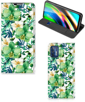 B2Ctelecom GSM Hoesje Motorola Moto G9 Plus Bookcase Cover Orchidee Groen