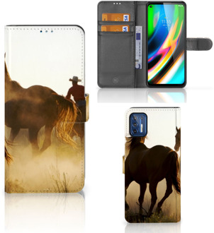 B2Ctelecom GSM Hoesje Motorola Moto G9 Plus Bookcase Cowboy