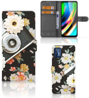 B2Ctelecom GSM Hoesje Motorola Moto G9 Plus Bookcover Vintage Camera