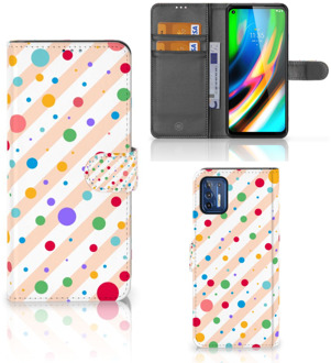 B2Ctelecom GSM Hoesje Motorola Moto G9 Plus Flip Cover Dots