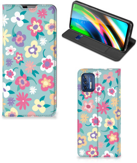 B2Ctelecom GSM Hoesje Motorola Moto G9 Plus Fotohoesje ontwerpen Flower Power