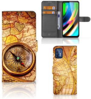 B2Ctelecom GSM Hoesje Motorola Moto G9 Plus Magnet Case Kompas