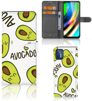 B2Ctelecom GSM Hoesje Motorola Moto G9 Plus Mobiel Bookcase Valentijn Cadeautje Haar Avocado Singing