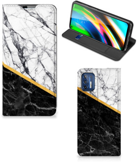 B2Ctelecom GSM Hoesje Motorola Moto G9 Plus Mobiel Case Marble White Black