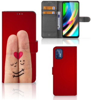 B2Ctelecom GSM Hoesje Motorola Moto G9 Plus Wallet Book Case Cadeau voor Vrouw Liefde