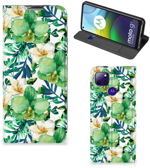 B2Ctelecom GSM Hoesje Motorola Moto G9 Power Bookcase Cover Orchidee Groen