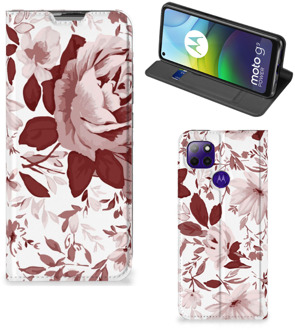 B2Ctelecom GSM Hoesje Motorola Moto G9 Power Bookcase Watercolor Flowers