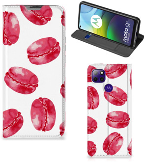 B2Ctelecom GSM Hoesje Motorola Moto G9 Power Fotohoesje ontwerpen Pink Macarons