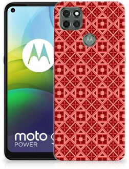 B2Ctelecom GSM Hoesje Motorola Moto G9 Power Hoesje met Tekst Batik Red