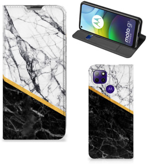 B2Ctelecom GSM Hoesje Motorola Moto G9 Power Mobiel Case Marble White Black