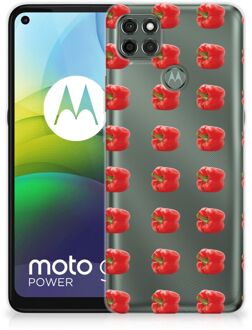 B2Ctelecom GSM Hoesje Motorola Moto G9 Power Smartphonehoesje Transparant Paprika Red