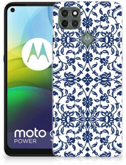 B2Ctelecom GSM Hoesje Motorola Moto G9 Power Trendy Telefoonhoesjes Flower Blue