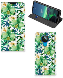 B2Ctelecom GSM Hoesje Nokia 1.4 Bookcase Cover Orchidee Groen