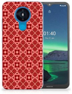 B2Ctelecom GSM Hoesje Nokia 1.4 Hoesje met Tekst Batik Red