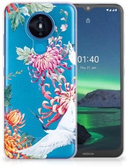 B2Ctelecom GSM Hoesje Nokia 1.4 Smartphonehoesje Customize Bird Flowers