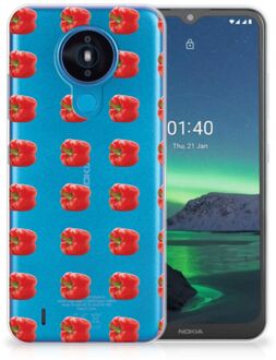 B2Ctelecom GSM Hoesje Nokia 1.4 Smartphonehoesje Transparant Paprika Red