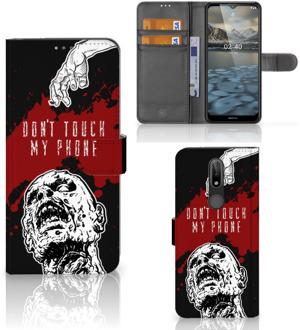 B2Ctelecom GSM Hoesje Nokia 2.4 Book Case met Pasjeshouder Zombie Blood