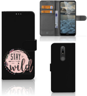 B2Ctelecom GSM Hoesje Nokia 2.4 Book Case met Tekst Boho Stay Wild