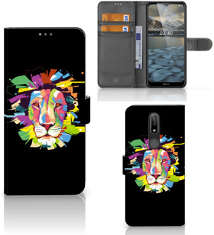 B2Ctelecom GSM Hoesje Nokia 2.4 Book Cover Lion Color