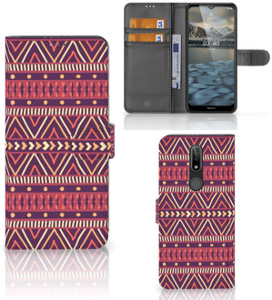 B2Ctelecom GSM Hoesje Nokia 2.4 Bookcase Aztec Purple