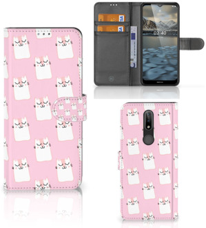 B2Ctelecom GSM Hoesje Nokia 2.4 Bookcase Valentijn Cadeaus Sleeping Cats