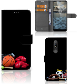 B2Ctelecom GSM Hoesje Nokia 2.4 Bookcover Ontwerpen Voetbal, Tennis, Boxing… Sports