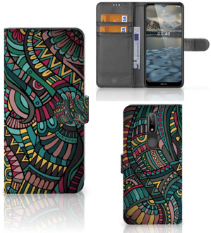 B2Ctelecom GSM Hoesje Nokia 2.4 Flip Case Aztec