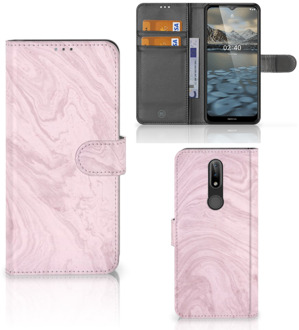 B2Ctelecom GSM Hoesje Nokia 2.4 Flip Case Marble Pink