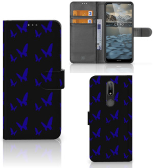 B2Ctelecom GSM Hoesje Nokia 2.4 Flipcase Vlinder Patroon