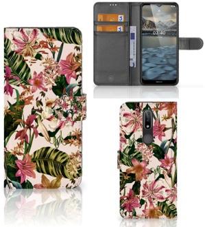 B2Ctelecom GSM Hoesje Nokia 2.4 Fotohoesje ontwerpen Flowers