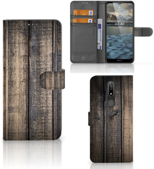 B2Ctelecom GSM Hoesje Nokia 2.4 Leuk Case Cadeau voor Mannen Steigerhout