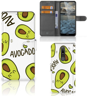 B2Ctelecom GSM Hoesje Nokia 2.4 Mobiel Bookcase Valentijn Cadeautje Haar Avocado Singing