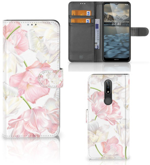 B2Ctelecom GSM Hoesje Nokia 2.4 Wallet Book Case Cadeau voor Mama Lovely Flowers